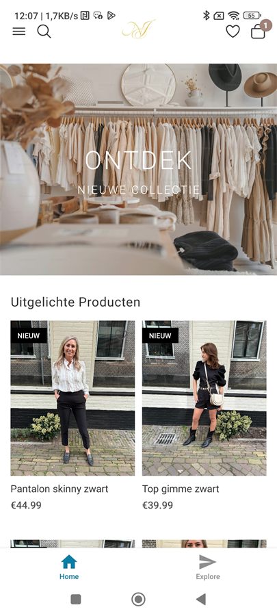 Naja Studio app home screen